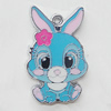 Zinc Alloy Enamel Pendant, Rabbit 20x30mm, Sold by PC