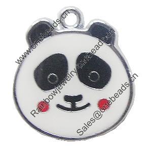 Zinc Alloy Enamel Pendant, Panda 20x22mm, Sold by PC