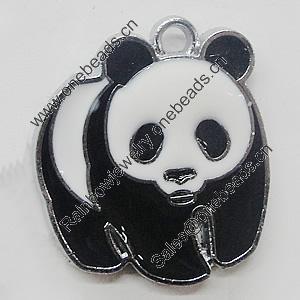 Zinc Alloy Enamel Pendant, Panda 21x23mm, Sold by PC