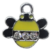 Zinc Alloy Enamel Pendant, Bee 15x14mm, Sold by PC