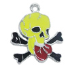 Zinc Alloy Enamel Pendant, Skeleton 19x20mm, Sold by PC