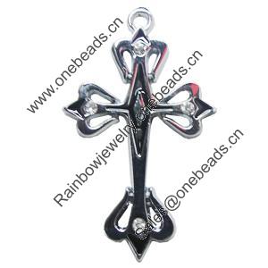 Pendant, Zinc Alloy Jewelery Findings, Cross 30x49mm, Sold by PC