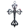 Pendant, Zinc Alloy Jewelery Findings, Cross 30x49mm, Sold by PC