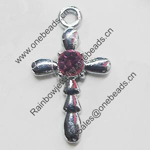 Pendant, Zinc Alloy Jewelery Findings, Cross 13x23mm, Sold by PC