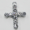 Pendant, Zinc Alloy Jewelery Findings, Cross 15x18mm, Sold by PC