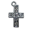 Pendant, Zinc Alloy Jewelery Findings, Cross 11x19mm, Sold by PC