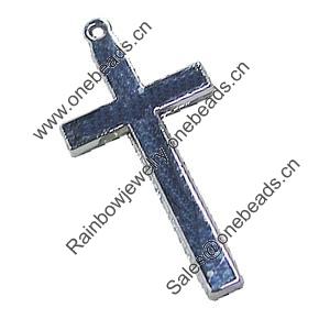 Pendant, Zinc Alloy Jewelery Findings, Cross 14x29mm, Sold by PC