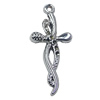 Pendant, Zinc Alloy Jewelery Findings, Cross 14x34mm, Sold by PC