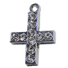 Pendant, Zinc Alloy Jewelery Findings, Cross 18x25mm, Sold by PC