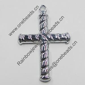 Pendant, Zinc Alloy Jewelery Findings, Cross 19x30mm, Sold by PC