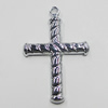 Pendant, Zinc Alloy Jewelery Findings, Cross 19x30mm, Sold by PC