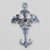 Pendant, Zinc Alloy Jewelery Findings, Cross 20x32mm, Sold by PC