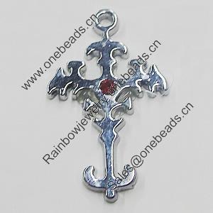 Pendant, Zinc Alloy Jewelery Findings, Cross 20x32mm, Sold by PC