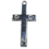 Pendant, Zinc Alloy Jewelery Findings, Cross 18x36mm, Sold by PC