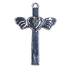 Pendant, Zinc Alloy Jewelery Findings, Cross 23x36mm, Sold by PC