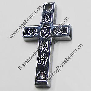 Pendant, Zinc Alloy Jewelery Findings, Cross 18x32mm, Sold by PC