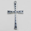 Pendant, Zinc Alloy Jewelery Findings, Cross 22x40mm, Sold by PC