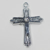 Pendant, Zinc Alloy Jewelery Findings, Cross 26x37mm, Sold by PC