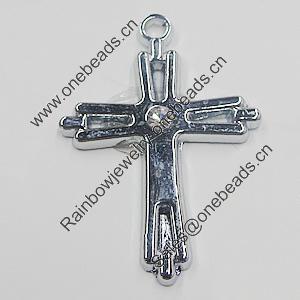 Pendant, Zinc Alloy Jewelery Findings, Cross 26x37mm, Sold by PC