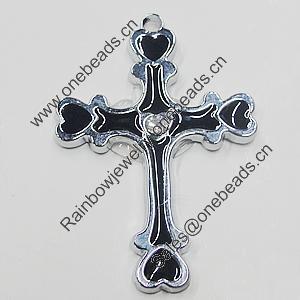 Pendant, Zinc Alloy Jewelery Findings, Cross 25x36mm, Sold by PC