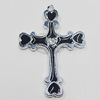 Pendant, Zinc Alloy Jewelery Findings, Cross 25x36mm, Sold by PC