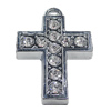 Zinc Alloy Charm/Pendant with Crystal, Cross 26x38mm, Sold by PC