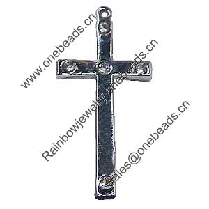 Pendant, Zinc Alloy Jewelery Findings, Cross 15x32mm, Sold by PC