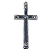 Pendant, Zinc Alloy Jewelery Findings, Cross 15x32mm, Sold by PC