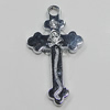 Pendant, Zinc Alloy Jewelery Findings, Cross 14x25mm, Sold by PC