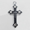 Pendant, Zinc Alloy Jewelery Findings, Cross 14x26mm, Sold by PC