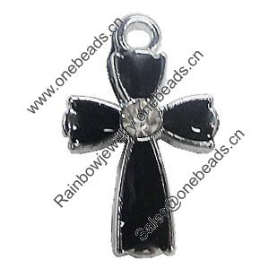 Pendant, Zinc Alloy Jewelery Findings, Cross 17x27mm, Sold by PC