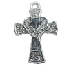 Zinc Alloy Charm/Pendant with Crystal, Cross 17x27mm, Sold by PC