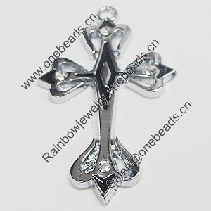 Pendant, Zinc Alloy Jewelery Findings, Cross 30x50mm, Sold by PC