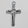 Pendant, Zinc Alloy Jewelery Findings, Cross 14x24mm, Sold by PC