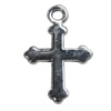 Pendant, Zinc Alloy Jewelery Findings, Cross 13x20mm, Sold by PC