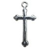 Pendant, Zinc Alloy Jewelery Findings, Cross 14x29mm, Sold by PC