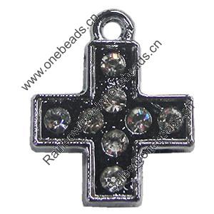 Pendant, Zinc Alloy Jewelery Findings, Cross 14x17mm, Sold by PC