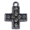 Pendant, Zinc Alloy Jewelery Findings, Cross 14x17mm, Sold by PC