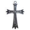 Pendant, Zinc Alloy Jewelery Findings, Cross 44x68mm, Sold by PC