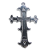 Pendant, Zinc Alloy Jewelery Findings, Cross 44x70mm, Sold by PC