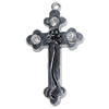 Pendant, Zinc Alloy Jewelery Findings, Cross 20x37mm, Sold by PC