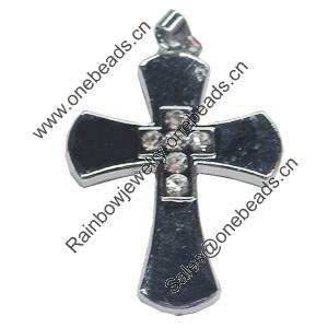 Pendant, Zinc Alloy Jewelery Findings, Cross 24x35mm, Sold by PC