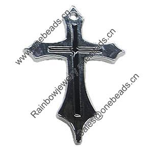 Pendant, Zinc Alloy Jewelery Findings, Cross 30x43mm, Sold by PC