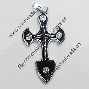 Pendant, Zinc Alloy Jewelery Findings, Cross 28x51mm, Sold by PC