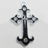 Pendant, Zinc Alloy Jewelery Findings, Cross 30x51mm, Sold by PC