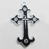 Pendant, Zinc Alloy Jewelery Findings, Cross 30x51mm, Sold by PC