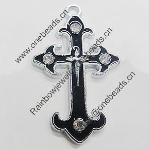 Pendant, Zinc Alloy Jewelery Findings, Cross 30x51mm, Sold by PC