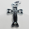 Pendant, Zinc Alloy Jewelery Findings, Cross 27x47mm, Sold by PC