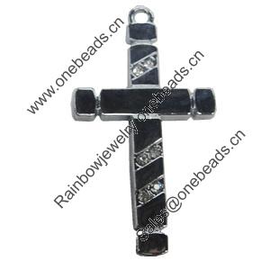 Pendant, Zinc Alloy Jewelery Findings, Cross 29x53mm, Sold by PC