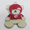 Zinc Alloy Enamel Pendant, Bear 32x45mm, Sold by PC